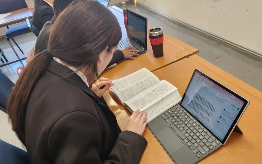 image showing learner using laptop for cybersecurity for students